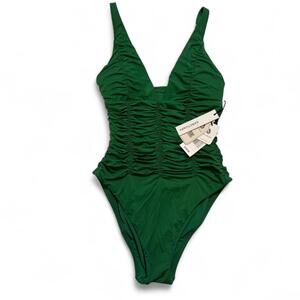 NWT Sanctuary One Piece Swimsuit in “Perky Palm” Green Size S